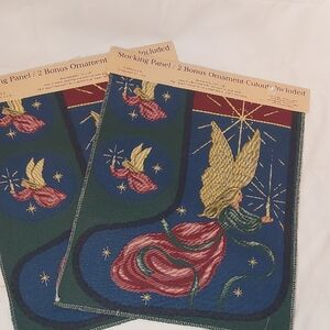 Christmas Angel Stocking Panels - Set Of 2